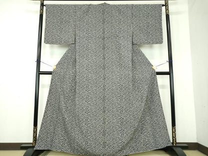 平和屋着物●江戸小紋　枝葉文　洗える着物　DABJ8404ps