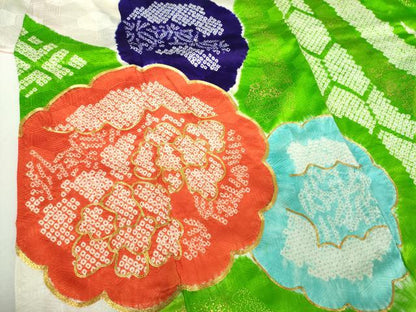 平和屋着物●豪華振袖　駒刺繍　絞り　吉祥花熨斗文　金彩　正絹　逸品　DABJ8405ps