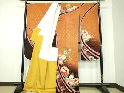 平和屋着物●豪華振袖　総絞り　駒刺繍　花手毬　金彩　正絹　逸品　DABJ8412ps