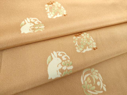 平和屋着物●上質な小紋　花兎　正絹　逸品　DABJ8413ps