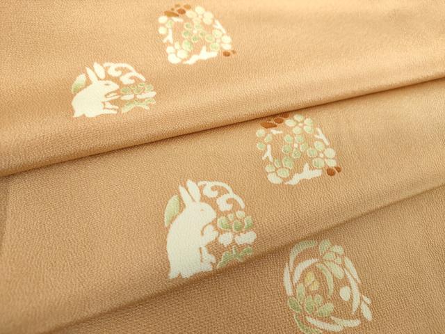 平和屋着物●上質な小紋　花兎　正絹　逸品　DABJ8413ps