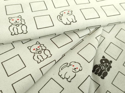 平和屋着物●上質な長襦袢　無双仕立て　招き猫　犬　正絹　逸品　DABJ8424ps