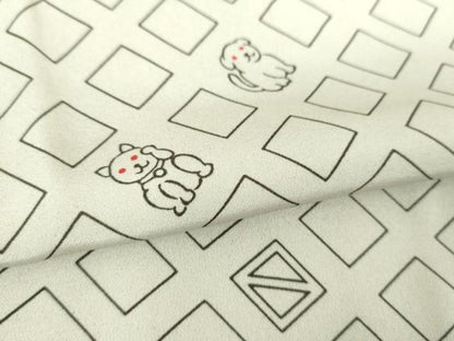 平和屋着物●上質な長襦袢　無双仕立て　招き猫　犬　正絹　逸品　DABJ8424ps