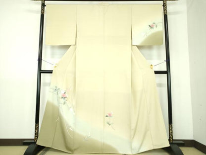 平和屋着物●訪問着　友禅　枝花文　暈し染め　正絹　逸品　未使用　DABJ8428ps