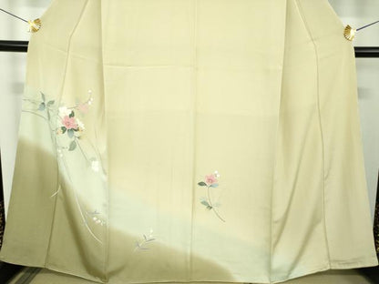 平和屋着物●訪問着　友禅　枝花文　暈し染め　正絹　逸品　未使用　DABJ8428ps