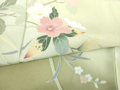 平和屋着物●訪問着　友禅　枝花文　暈し染め　正絹　逸品　未使用　DABJ8428ps