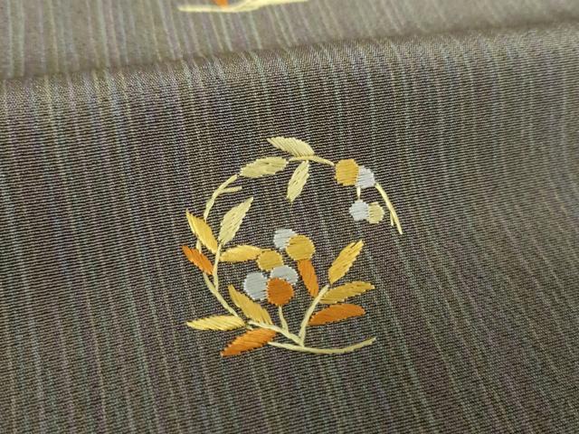 平和屋着物●訪問着　総刺繍　花丸文　暈し染め　反端付き　正絹　逸品　未使用　DABJ8433ps