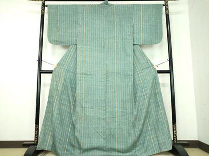 平和屋着物●上質な紬　杢目絞り　間道　松坂屋扱い　正絹　逸品　DABJ8438ps