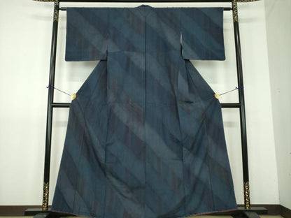 平和屋着物●訪問着　紬地　絞り　間道　松坂屋扱い　正絹　逸品　未使用　DABJ8440ps