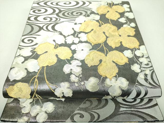 平和屋着物▼六通柄袋帯　蔦流水錦　金銀糸　正絹　逸品　DABJ8455ps