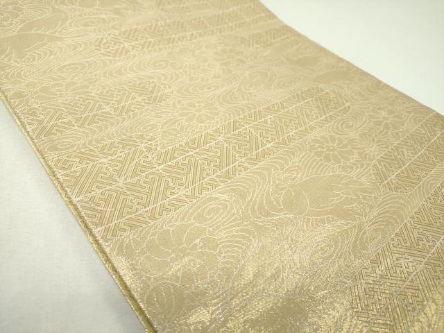 平和屋着物▼両面　六通柄袋帯　宴舞　金糸　正絹　逸品　DABJ8468ps