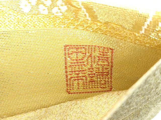 平和屋着物▼西陣　京洛苑たはら謹製　六通柄袋帯　唐織　煌彩金　七宝花文　金糸　正絹　逸品　DABJ8476ps