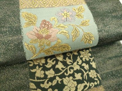 平和屋着物▼六通柄袋帯　貴女の装い　金糸　正絹　逸品　DABJ8486ps