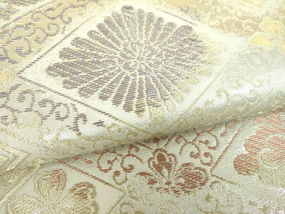 平和屋着物▼西陣　袋帯　花菱文　金銀糸　やまと誂製　正絹　逸品　DABJ8488ps