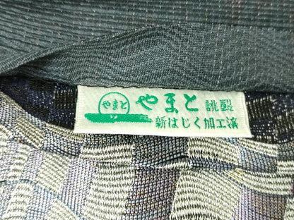 平和屋着物▼両面　六通柄袋帯　変わり市松　金糸　やまと誂製　正絹　逸品　未使用　DABJ8500ps