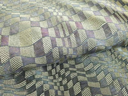 平和屋着物▼両面　六通柄袋帯　変わり市松　金糸　やまと誂製　正絹　逸品　未使用　DABJ8500ps