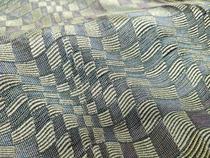 平和屋着物▼両面　六通柄袋帯　変わり市松　金糸　やまと誂製　正絹　逸品　未使用　DABJ8500ps
