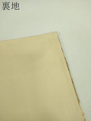 平和屋着物▼六通柄袋帯　扇面吉祥文　金糸　正絹　逸品　DABJ8506ps