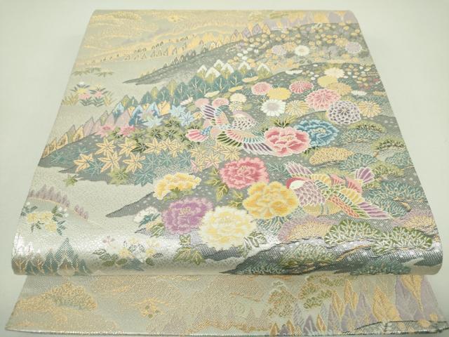 平和屋着物▼六通柄袋帯　唐織　古都乃四季　金銀糸　正絹　逸品　DABJ8507ps