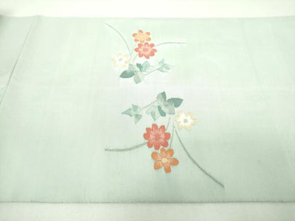 平和屋着物▼太鼓柄袋帯　刺繍　孔雀花文　正絹　逸品　DABJ8524ps
