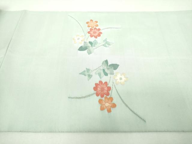平和屋着物▼太鼓柄袋帯　刺繍　孔雀花文　正絹　逸品　DABJ8524ps