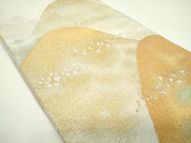 平和屋着物▼爪掻き本綴れ　太鼓柄袋帯　遠山霞文　金銀糸　正絹　逸品　DABJ8525ps