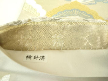 平和屋着物▼六通柄袋帯　唐織　松瑞文　金銀糸　正絹　逸品　DABJ8528ps