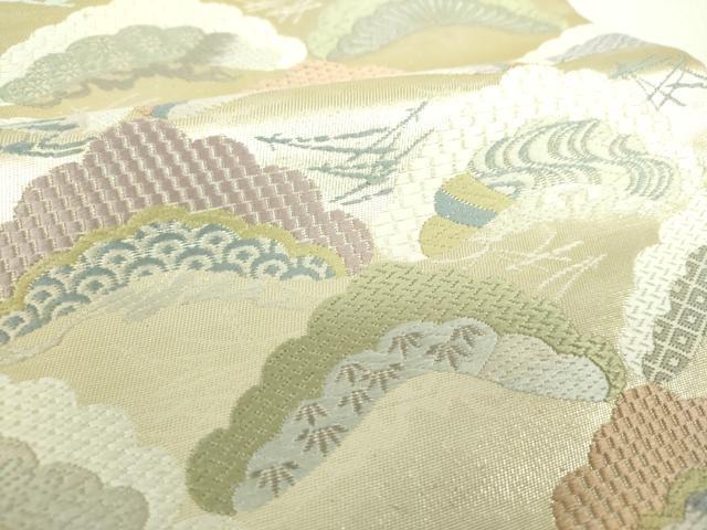 平和屋着物▼六通柄袋帯　唐織　松瑞文　金銀糸　正絹　逸品　DABJ8528ps