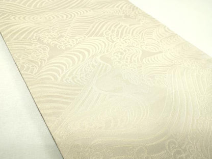平和屋着物▼ファッションデザイナー　コシノアヤコ　両面　全通柄袋帯　霞文　金銀糸　正絹　逸品　DABJ8530ps