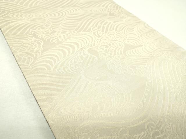 平和屋着物▼ファッションデザイナー　コシノアヤコ　両面　全通柄袋帯　霞文　金銀糸　正絹　逸品　DABJ8530ps