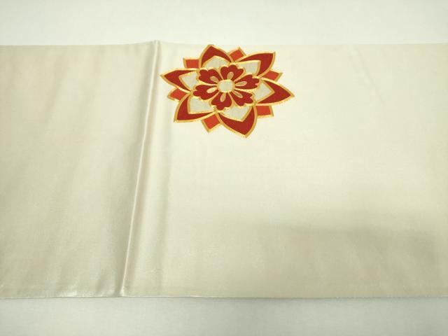 平和屋着物▼太鼓柄袋帯　駒刺繍　総刺繍　花丸文　金銀糸　正絹　逸品　DABJ8547ps