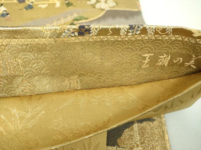 平和屋着物▼両面　全通柄袋帯　王朝の美　洛中洛外年中行事図　金糸　正絹　逸品　DABJ8558ps