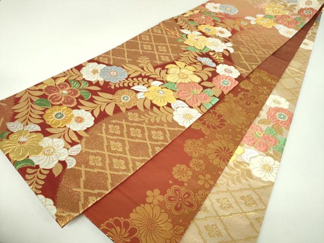 平和屋着物▼全通柄袋帯　辻が花　金銀糸　正絹　逸品　DABJ8568ps