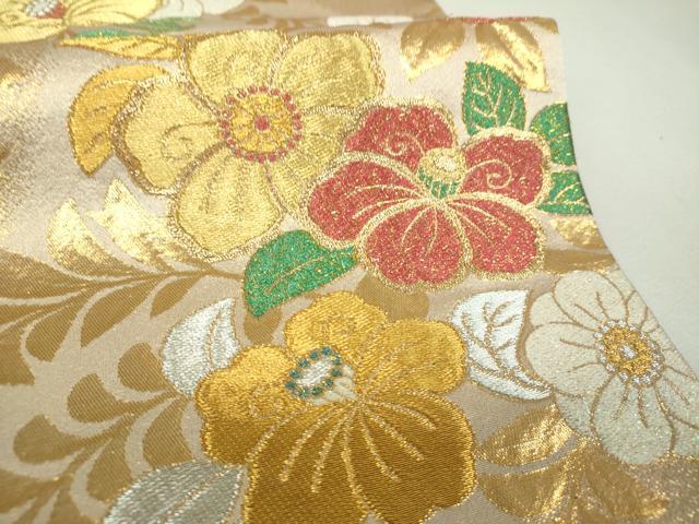 平和屋着物▼全通柄袋帯　辻が花　金銀糸　正絹　逸品　DABJ8568ps