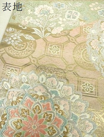 平和屋着物▼西陣　服部織物謹製　六通柄袋帯　正倉院花文　金銀糸　正絹　逸品　DABJ8593ps