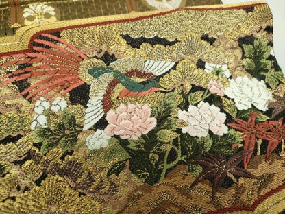 平和屋本店▼六通柄袋帯　寛永華彫文　引箔　本金箔　正絹　逸品　DABJ8600ps