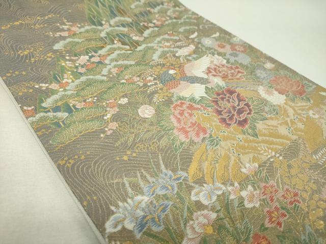 平和屋着物▼六通柄袋帯　華鳳絵文　金糸　正絹　逸品　DABJ8616ps