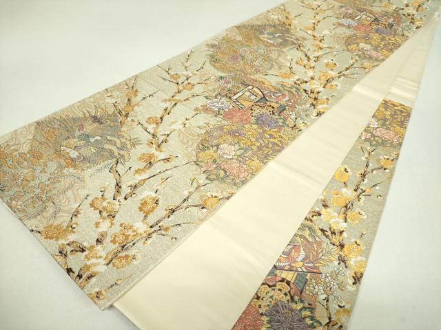 平和屋着物▼六通柄袋帯　風流時代之詩　金銀糸　正絹　逸品　DABJ8617ps