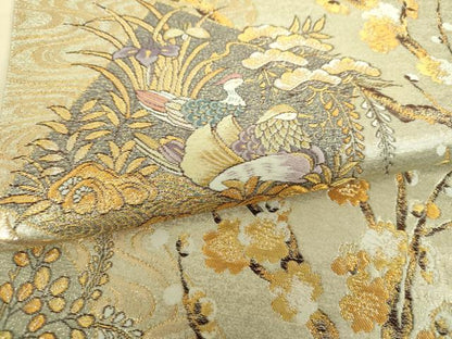 平和屋着物▼六通柄袋帯　風流時代之詩　金銀糸　正絹　逸品　DABJ8617ps