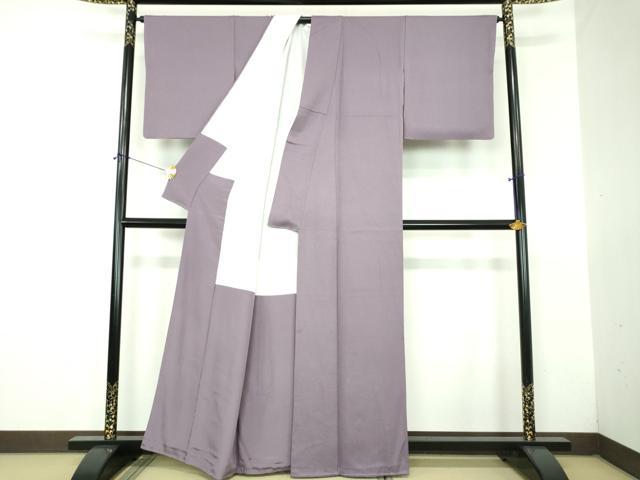 平和屋着物●上質な色無地　霞地紋　浅紫色　正絹　逸品　DABJ8619ps