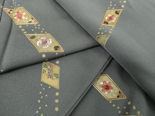 平和屋着物●訪問着　駒刺繍　花菱文　金彩　正絹　逸品　未使用　DABJ8622ps