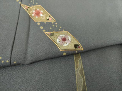 平和屋着物●訪問着　駒刺繍　花菱文　金彩　正絹　逸品　未使用　DABJ8622ps