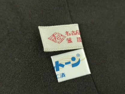平和屋着物●訪問着　立波文　黒地　金彩　正絹　逸品　DABJ8623ps