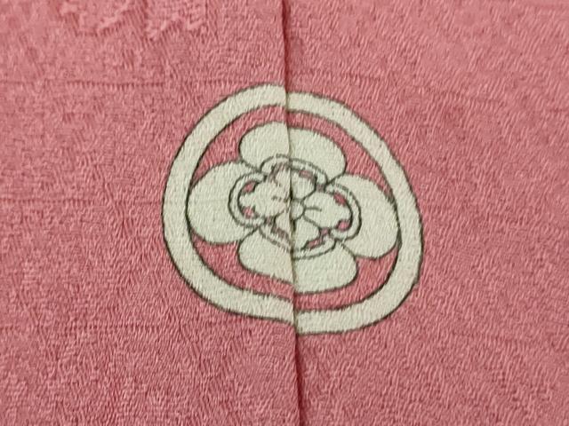 平和屋着物●上質な色無地　舞桜地紋　長春色　正絹　逸品　DABJ8625ps