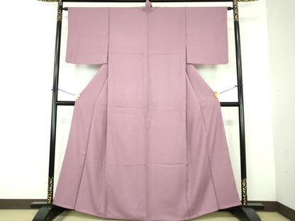 平和屋着物●上質な色無地　紋意匠　京紫色　正絹　逸品　DABJ8628ps