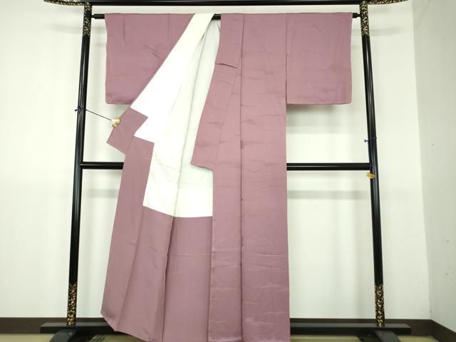 平和屋着物●上質な色無地　霞地紋　二藍色　正絹　逸品　未使用　DABJ8630ps