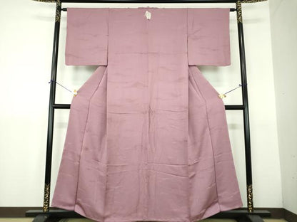 平和屋着物●上質な色無地　霞地紋　二藍色　正絹　逸品　未使用　DABJ8630ps