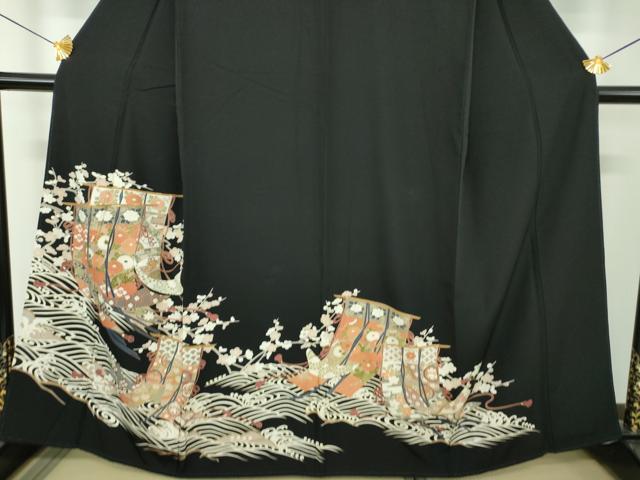 平和屋着物●豪華黒留袖　立波几帳花文　金彩　松坂屋扱い　正絹　逸品　DABJ8634ps
