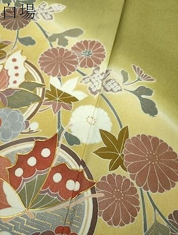 平和屋着物●十日町　名門　滝泰謹製　訪問着　駒刺繍　舞蝶花鳥文　暈し染め　金彩　正絹　逸品　DABJ8636ps