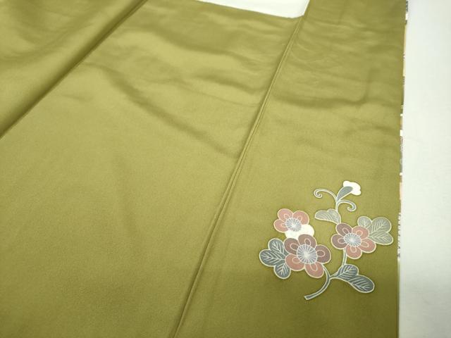 平和屋着物●十日町　名門　滝泰謹製　訪問着　駒刺繍　舞蝶花鳥文　暈し染め　金彩　正絹　逸品　DABJ8636ps
